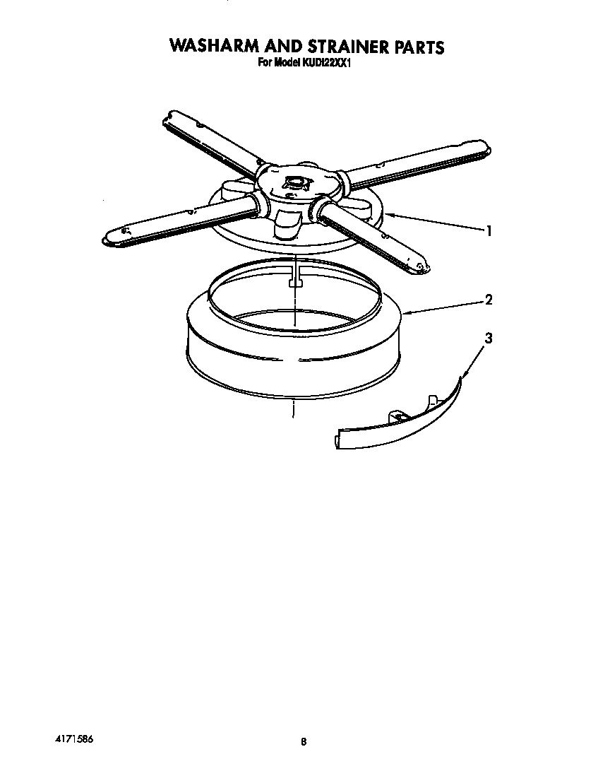 Wash arm and strainer