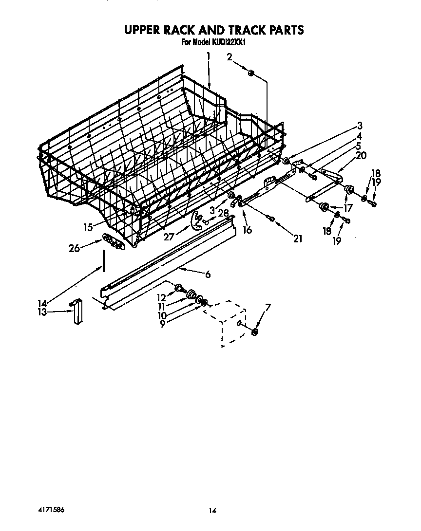 Upper rack and track