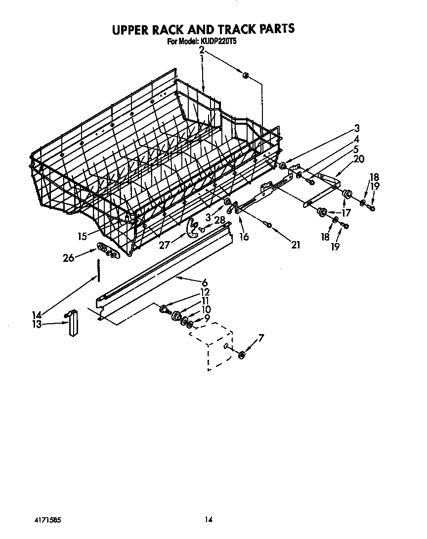 Upper rack and track