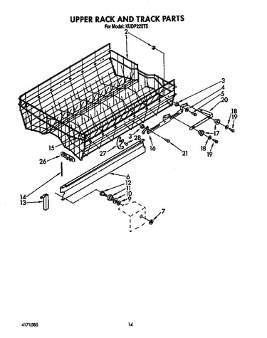 Upper rack and track