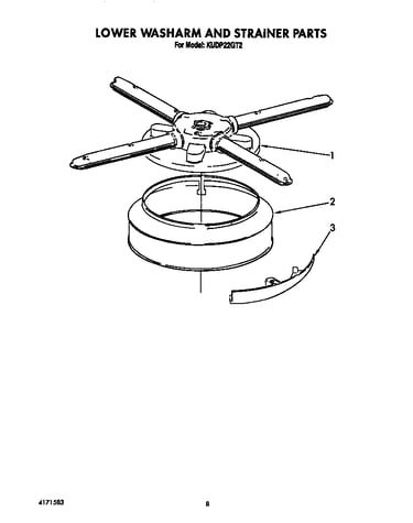 Lower washarm and strainer
