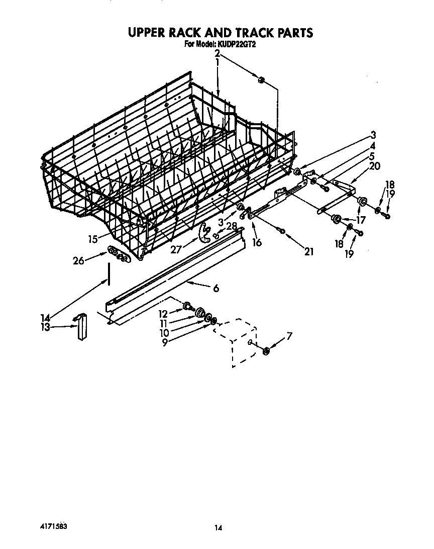 Upper rack and track