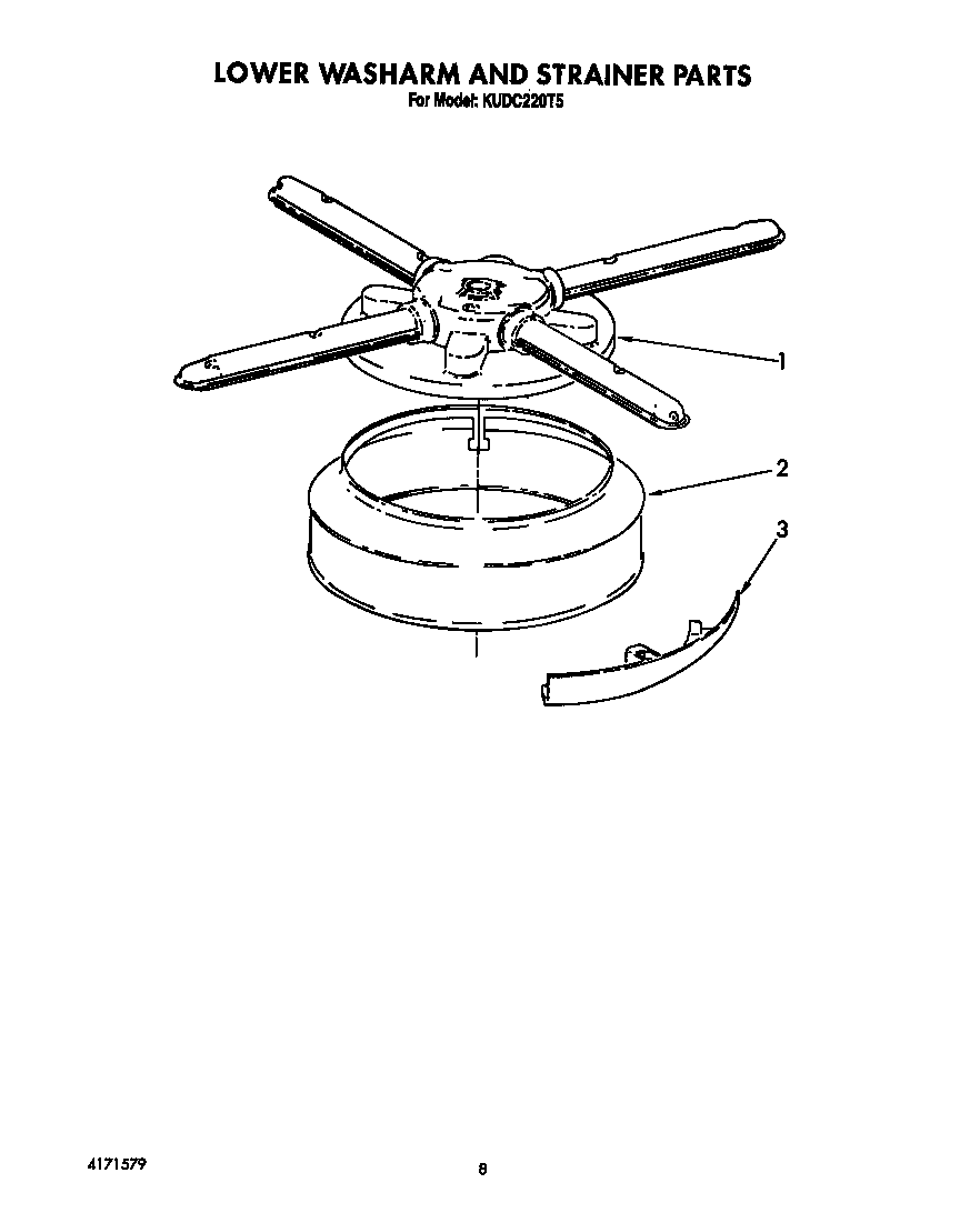 Lower washarm and strainer