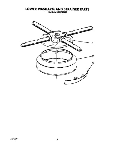 Lower washarm and strainer