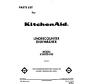 KitchenAid KUDI22XX0 front cover diagram