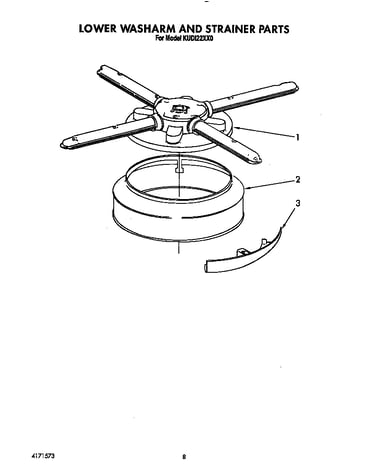 Lower washarm and strainer