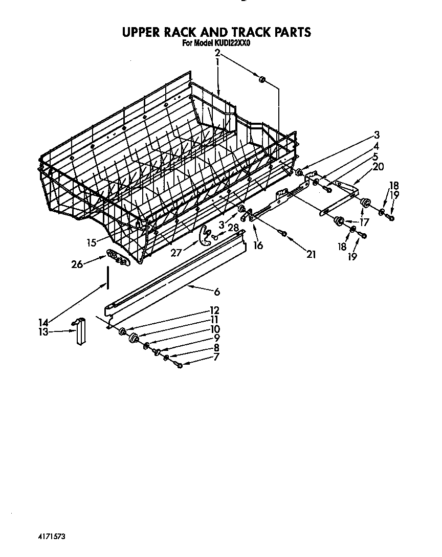 Upper rack and track