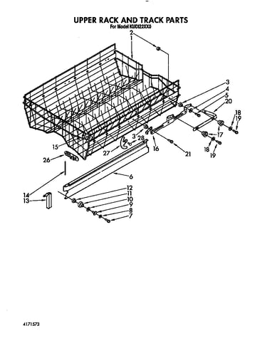 Upper rack and track
