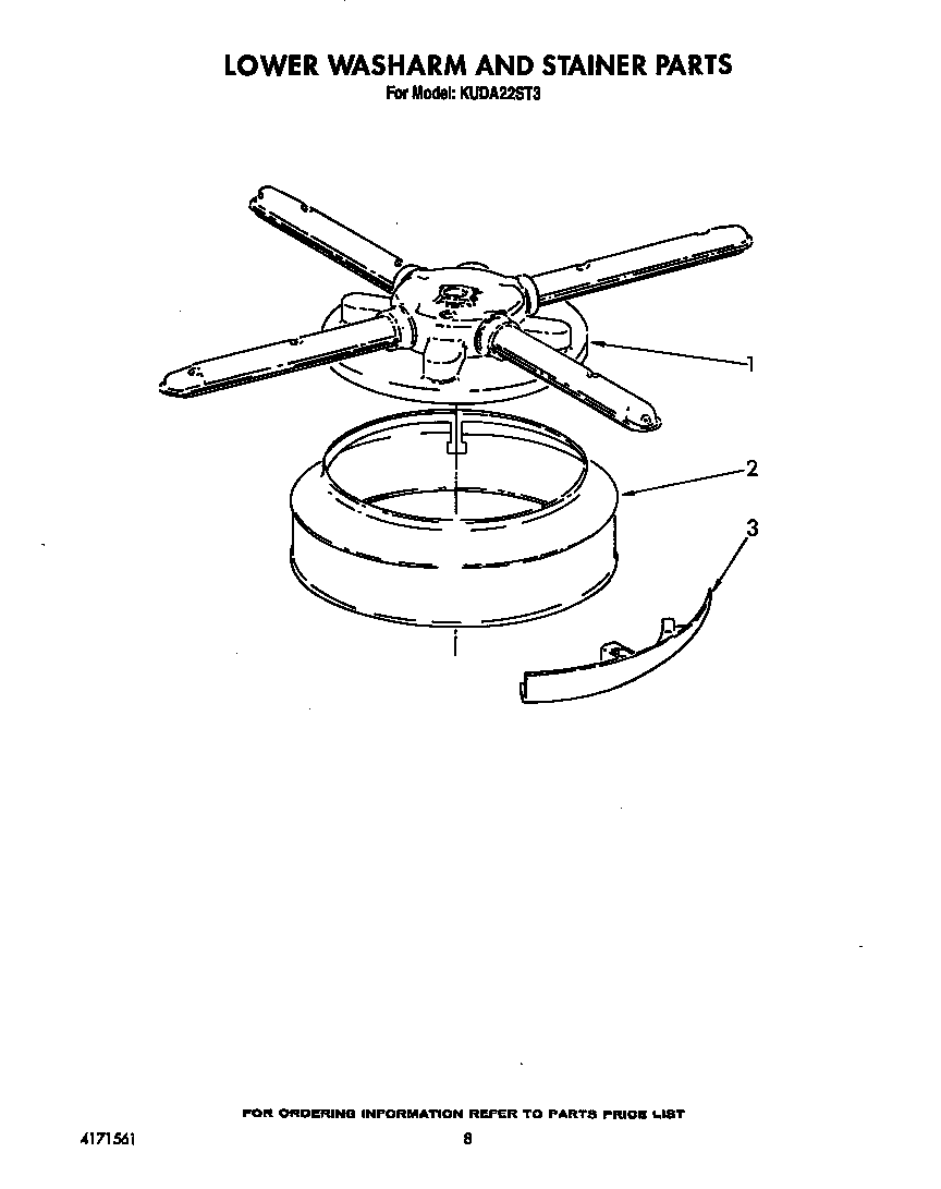 Lower washarm and strainer