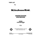 KitchenAid KUDA220TWH4 front cover diagram