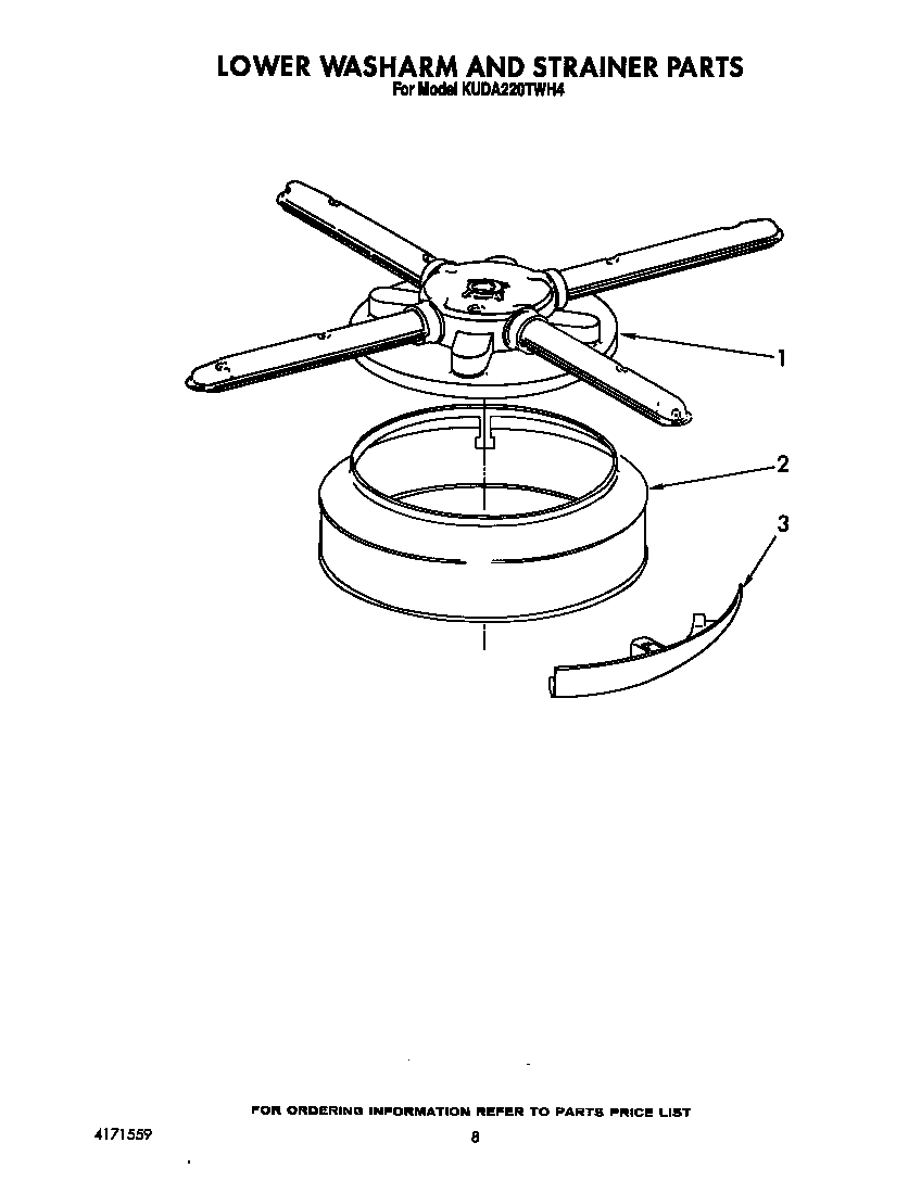 Lower washarm and strainer