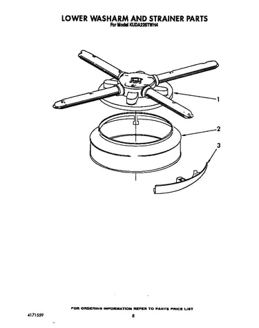 Lower washarm and strainer