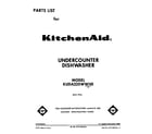 KitchenAid KUDA22SWWH0 front cover diagram