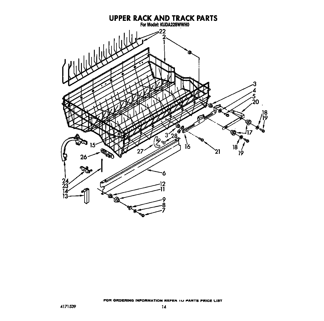 Upper rack and track