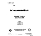 KitchenAid KUDC220T3 front cover diagram