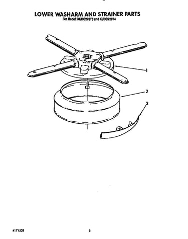Lower washarm and strainer