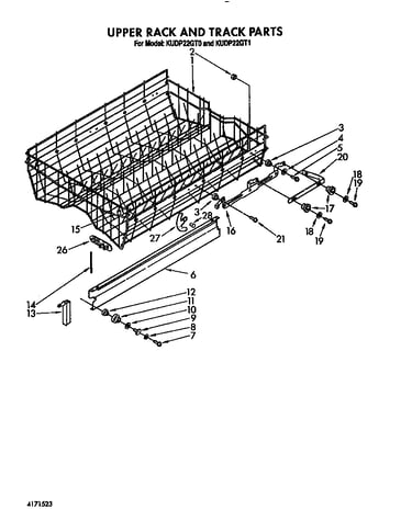 Upper rack and track