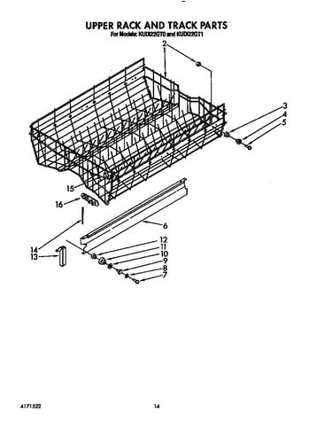 Upper rack and track