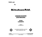 KitchenAid KUDA22ST2 front cover diagram