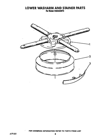 Lower washarm and strainer