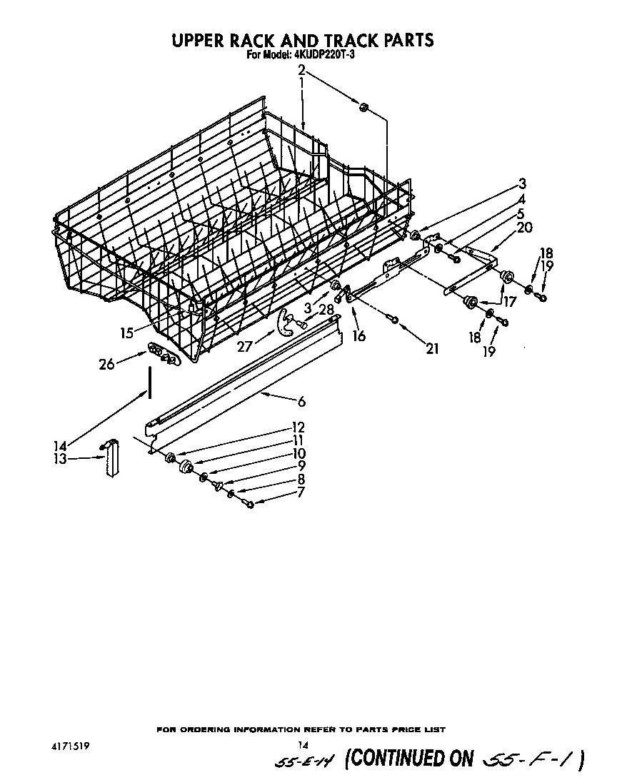 Upper rack and track