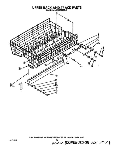 Upper rack and track