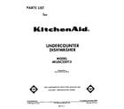KitchenAid 4KUDC220T3 front cover diagram