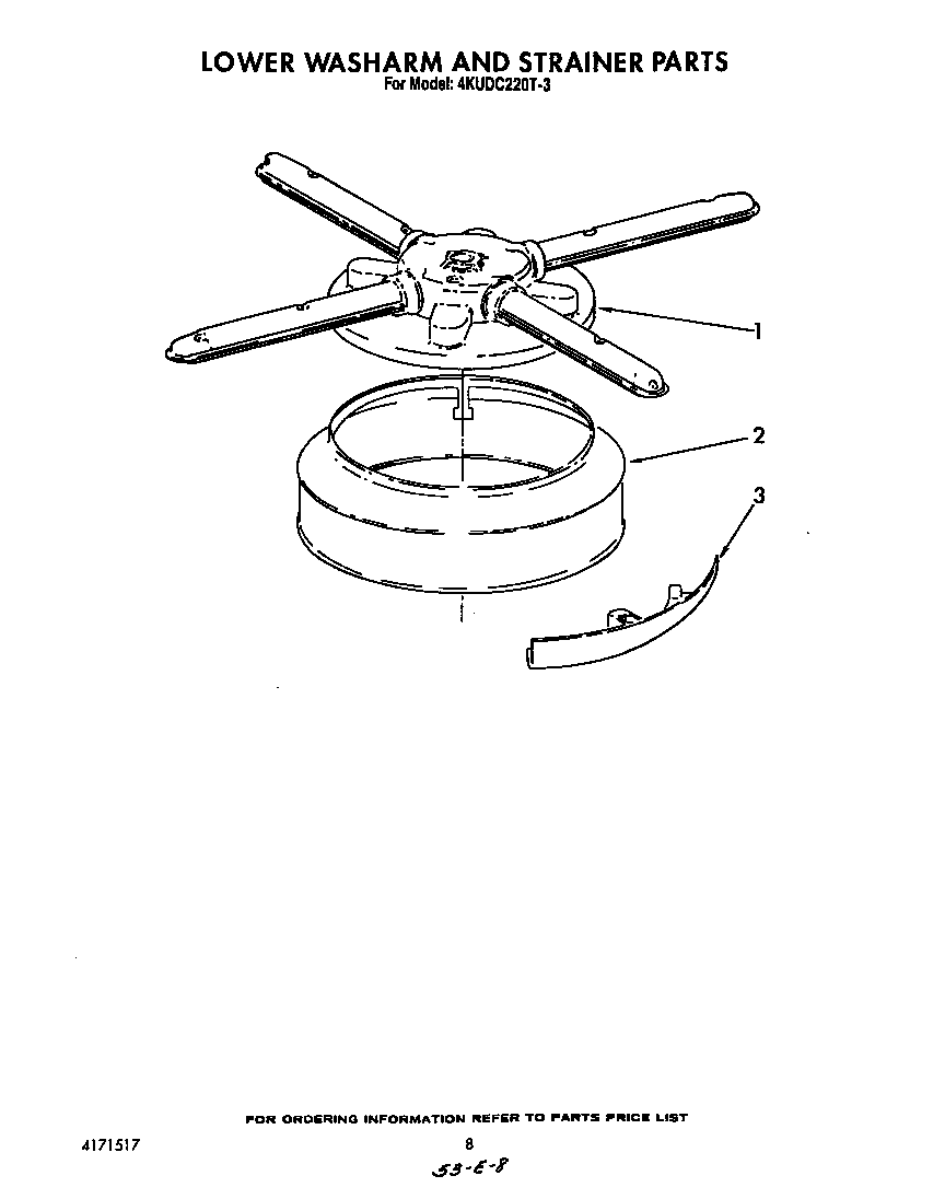 Lower washarm and strainer