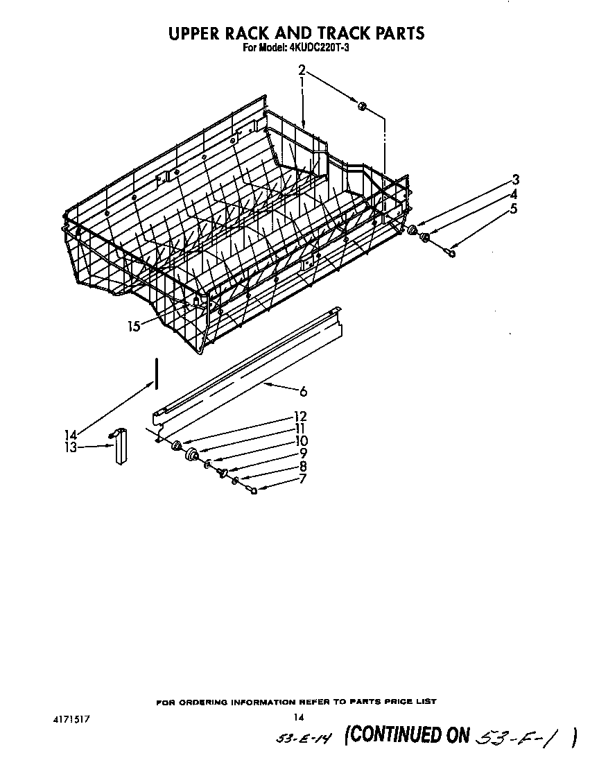 Upper rack and track