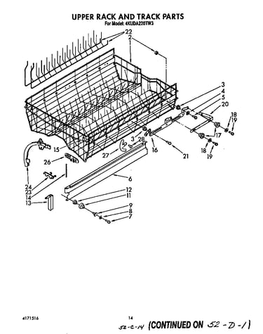 Upper rack and track