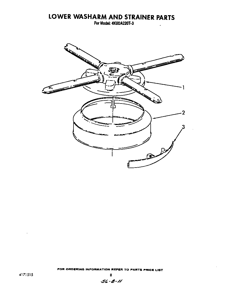 Lower washarm and strainer