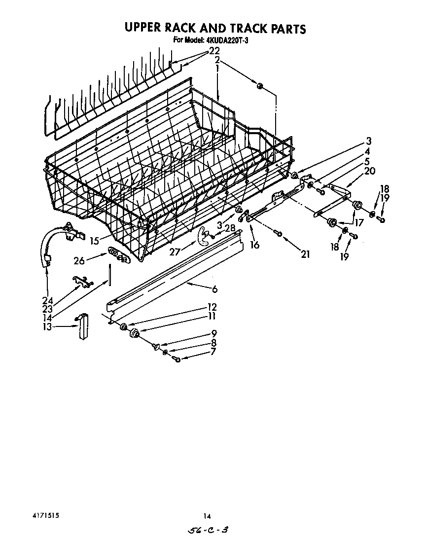 Upper rack and track