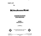 KitchenAid 4KUDA22ST2 front cover diagram