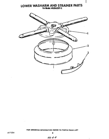 Lower wash arm and strainer