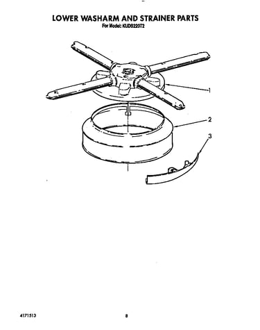 Lower washarm and strainer