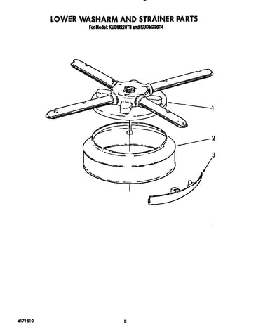 Lower washarm and strainer