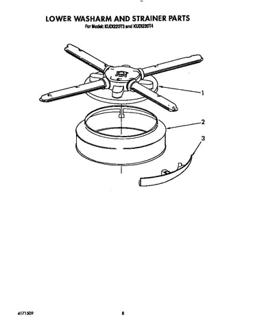 Lower washarm and strainer