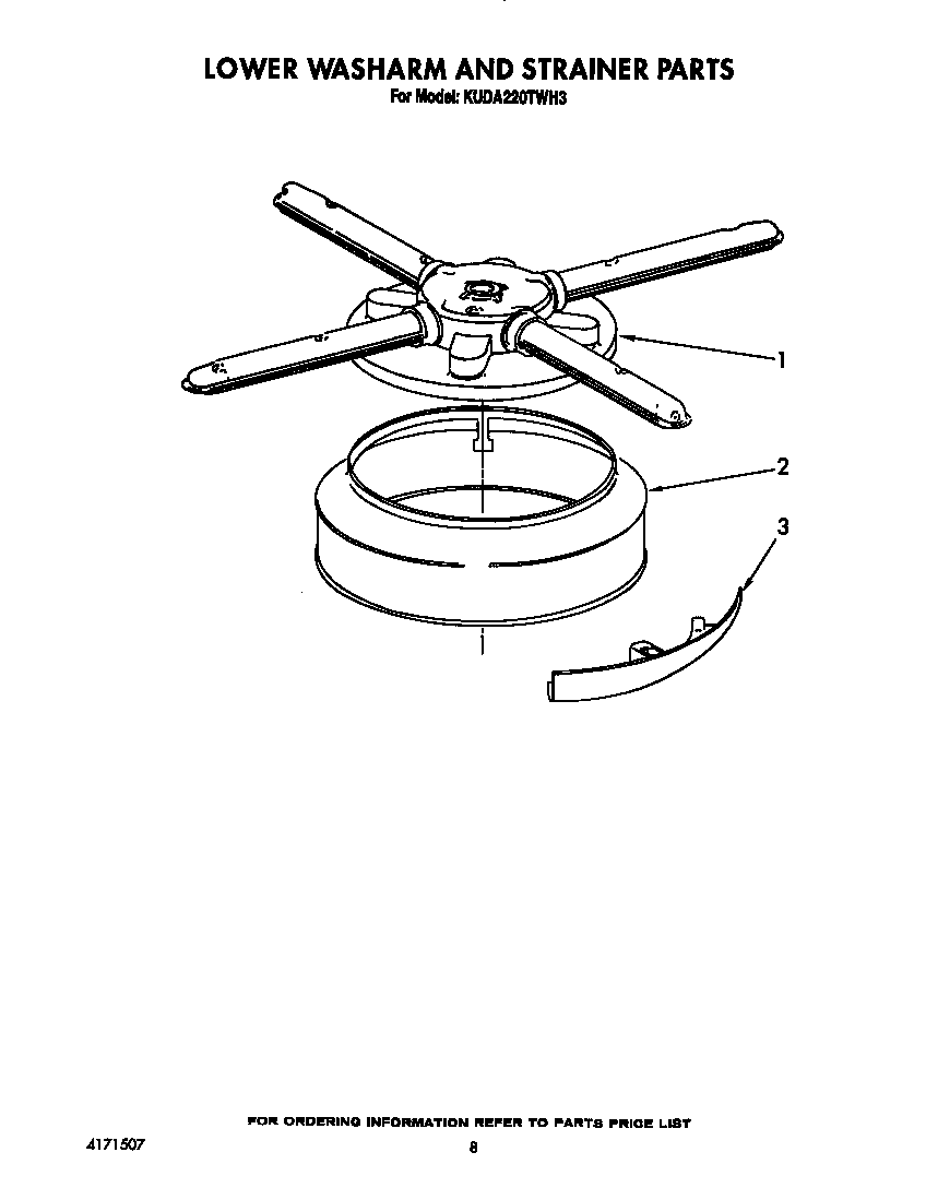 Lower washarm and strainer