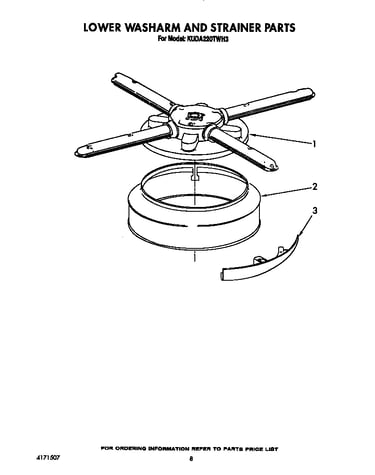 Lower washarm and strainer