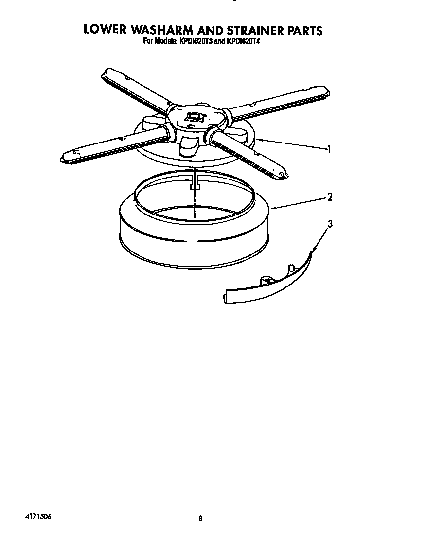 Lower washarm and strainer