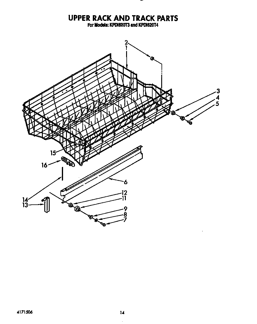 Upper rack and track