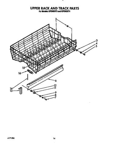 Upper rack and track