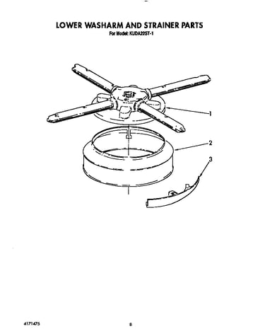 Lower washarm and strainer