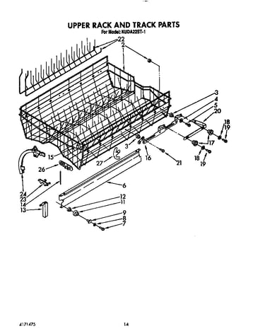 Upper rack and track