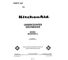 KitchenAid 4KUDI220T2 front cover diagram