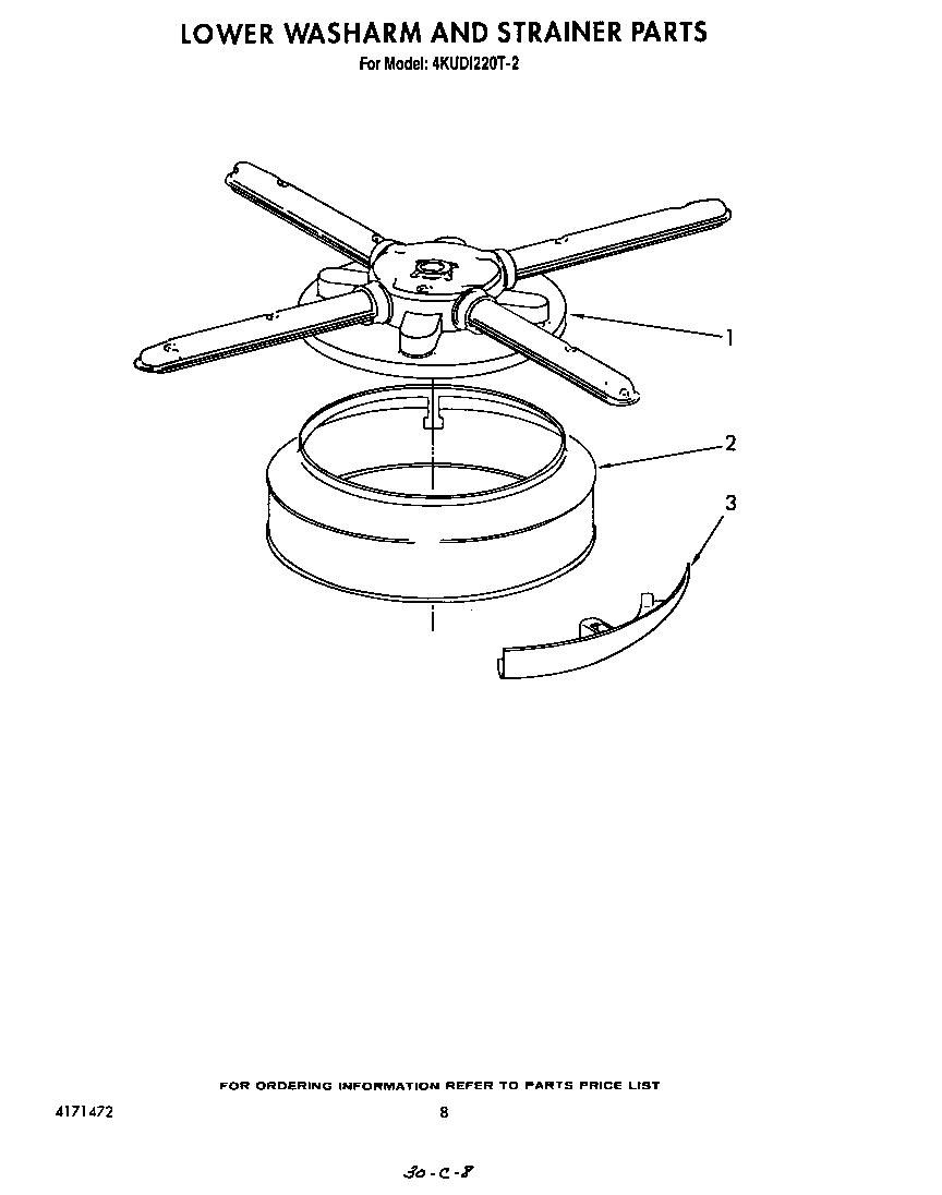 Lower washarm and strainer