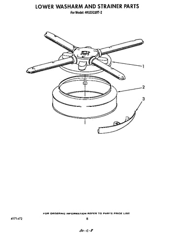 Lower washarm and strainer