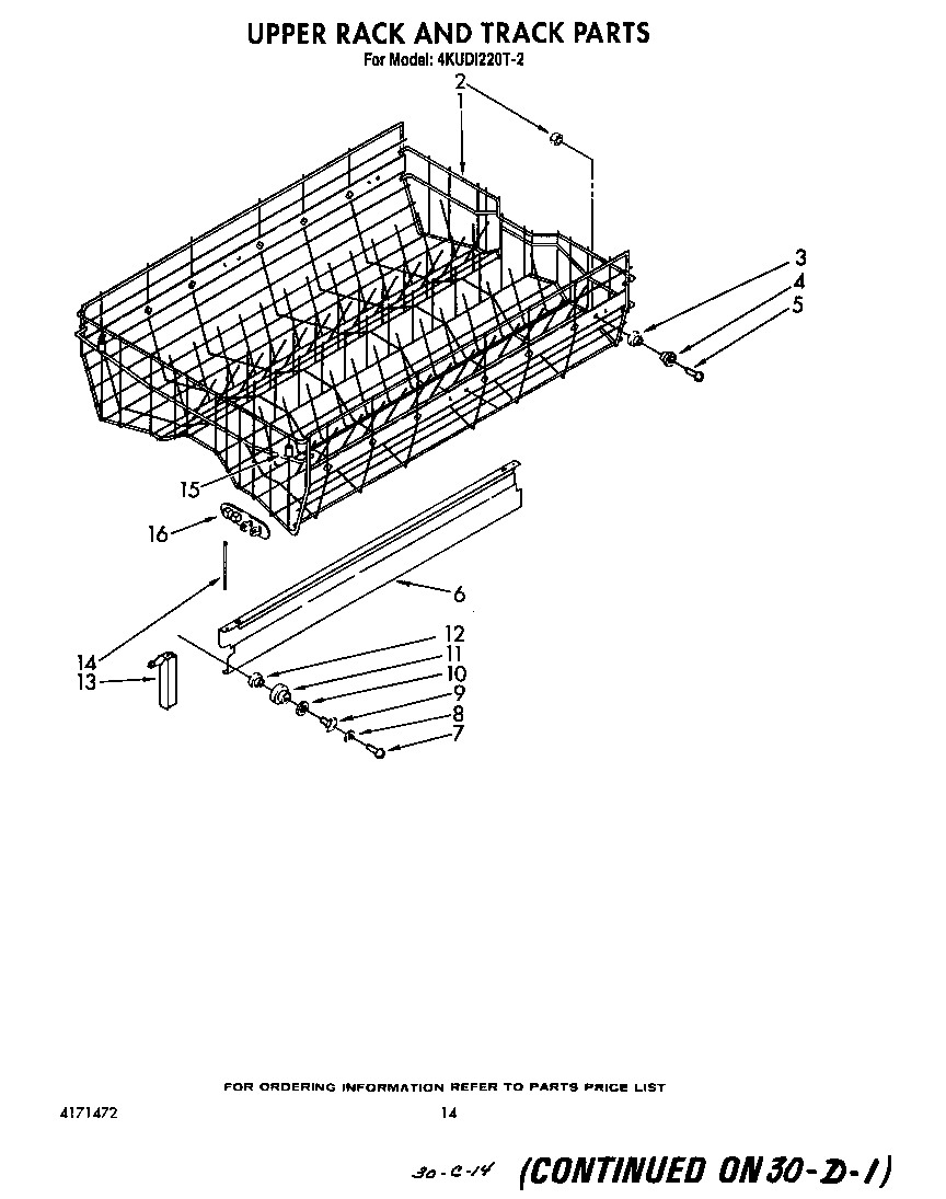 Upper rack and track