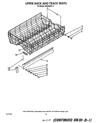 Upper rack and track