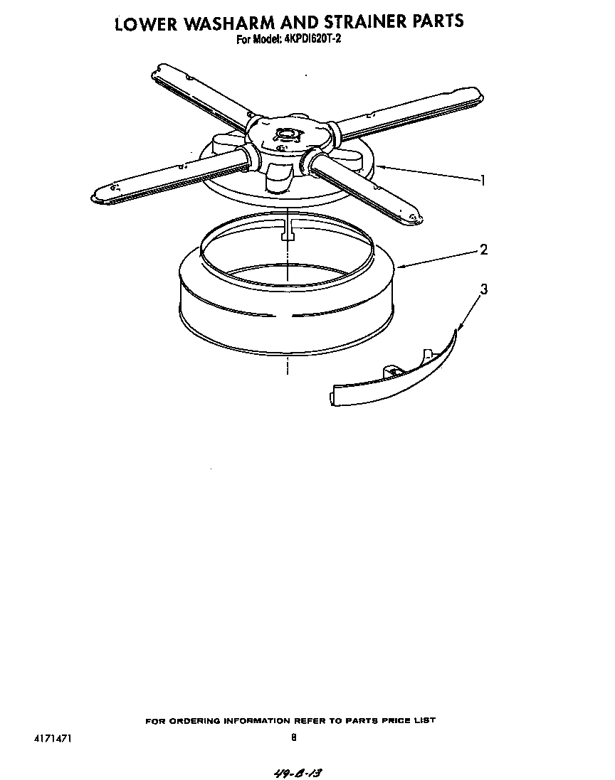 Lower washarm and strainer